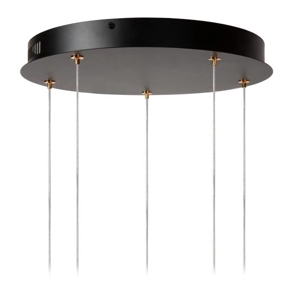 Lucide BERLIANE - Suspension - Ø 34 cm - LED Dim. - 5x4W 2700K - Avec module LED remplaçable - Transparent - détail 3